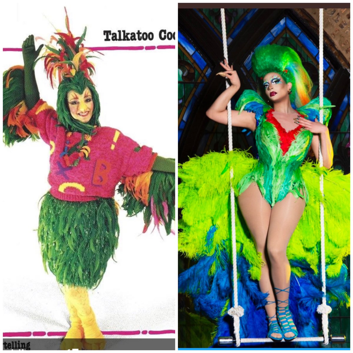 stalkstephanie's tweet photo. Was anyone else getting major  #zoobileezoo vibes from @denalifox this week?  It’s like the cockatoo got a major glow up!  Favorite runway outfit of the week!! #DragRace  @RuPaulsDragRace  @rhapups https://t.co/W96pjr6F5p