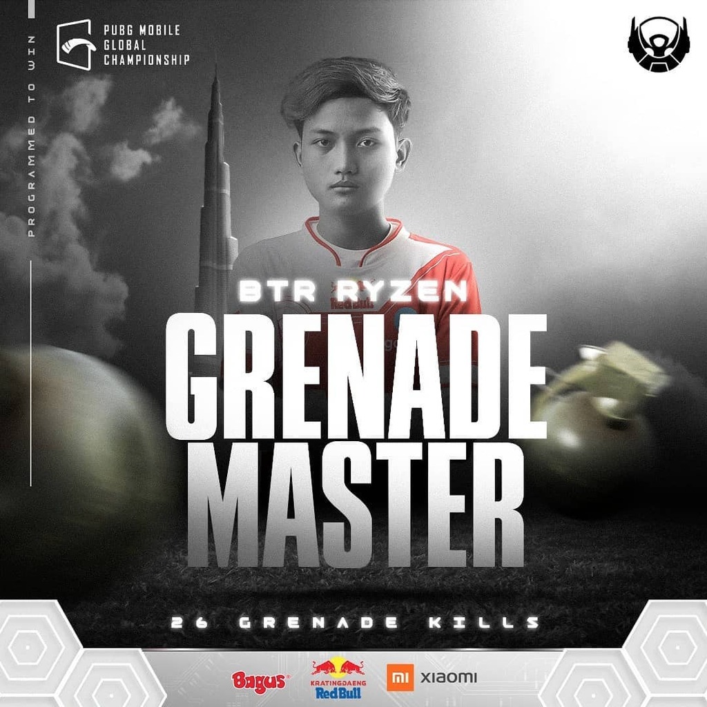 bigetronesports's tweet photo. GRENADE MASTER IS HERE!

@btr_ryzen berhasil meraih titel Grenade Master dunia dengan total 26 grenade kill yang dihasilkan!

Sekali lagi, terima kasih atas dukunganmu, Bigetroopers!

#INDOPRIDE🇮🇩
.
#Bagus #KratingdaengRedBull #Xiaomi https://t.co/FvxCTwMjMC https://t.co/cLu9IpO7aV