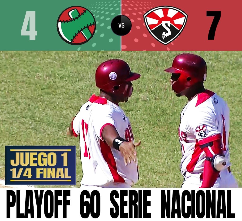 cubanplay's tweet photo. 📣📣 Avispas de #SCU pican a leñadores de #LTU 7️⃣✖️4️⃣ y arrancan delante en ese duelo de cuartos de final de la #60SNB en #Cuba ⚾🇨🇺 https://t.co/7gxPqhQMWa