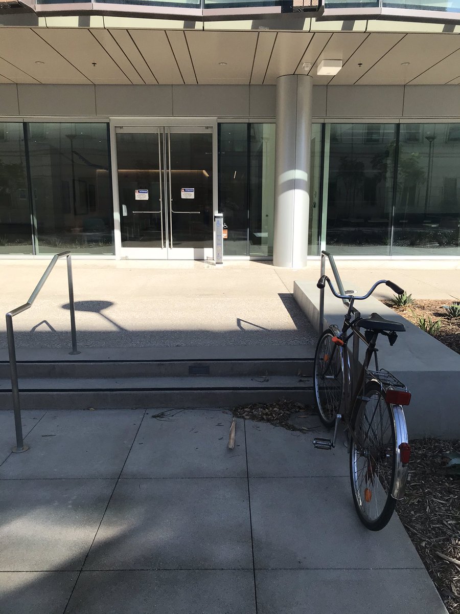 Either you design bike racks, or your design becomes a bike rack. Also known as Desire Path  https://en.wikipedia.org/wiki/Desire_path  #sciArch 29/N