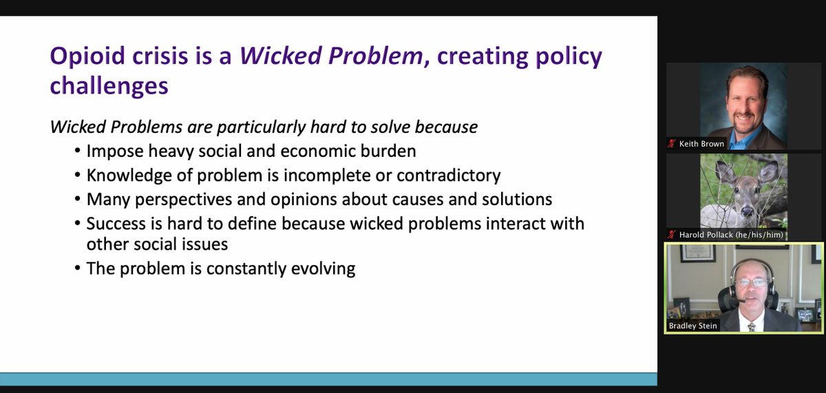 haroldpollack's tweet photo. .@BradleyDStein discussing the opioid epidemic as a "wicked problem" in @UChicagoCHAS #DavisCHAS lecture. https://t.co/4jFtmdls1N