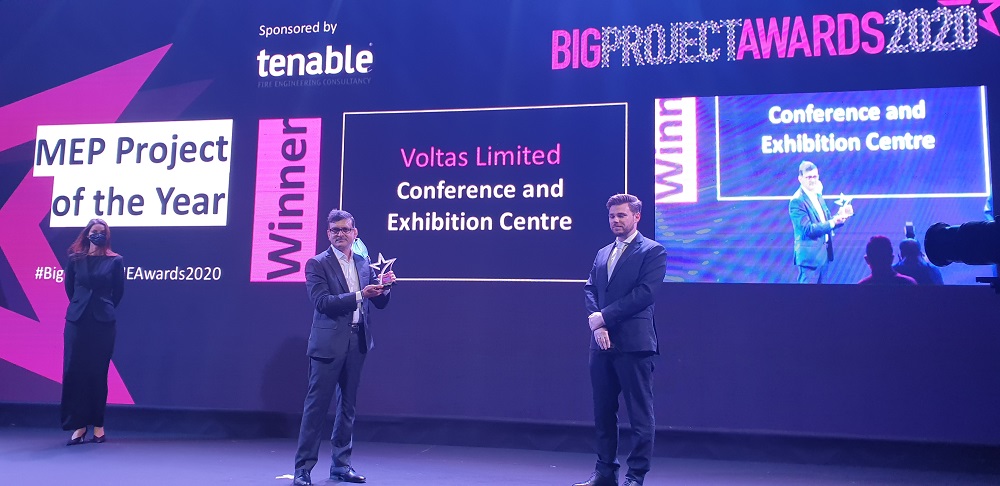 𝗩𝗼𝗹𝘁𝗮𝘀 𝗟𝗶𝗺𝗶𝘁𝗲𝗱 <a href="/VoltasLimited/">Voltas Limited</a> wins 𝗠𝗘𝗣 𝗣𝗿𝗼𝗷𝗲𝗰𝘁 𝗼𝗳 𝘁𝗵𝗲 𝗬𝗲𝗮𝗿 #BigProjectMEAwards2020 for Conference and Exhibition Centre at the EXPO 2020 @expo2020dubai
An amazing project. An amazing win. 
Award sponsored by @TenableFEC