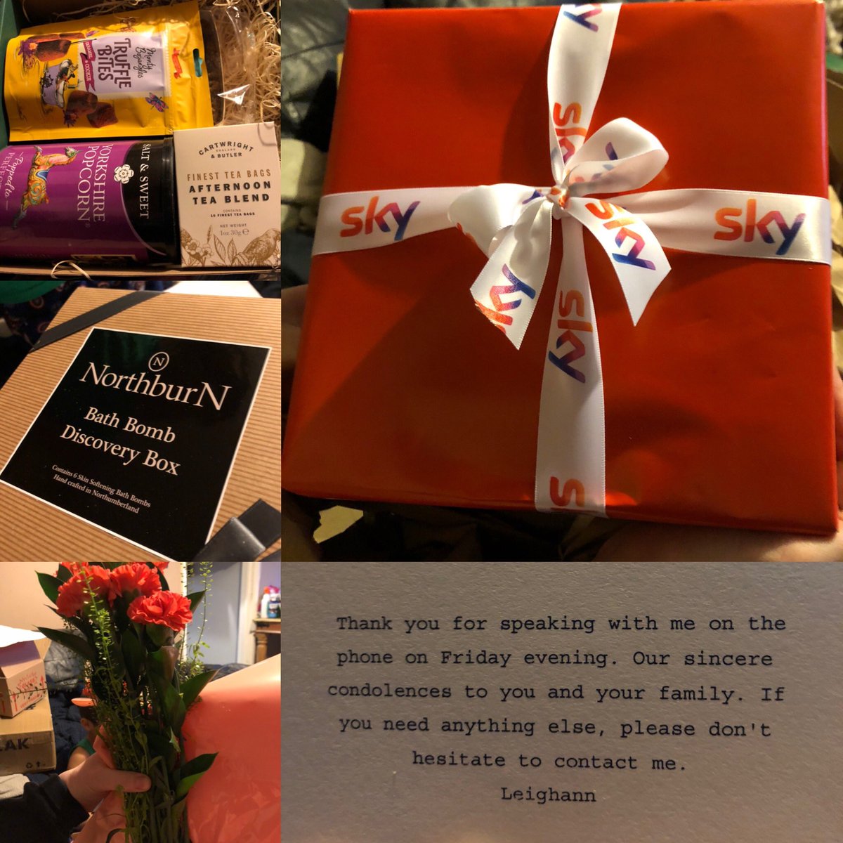 mentalnieke's tweet photo. @SkyUK @SkyHelpTeam I have had an ongoing argument with Sky since Dec when Dad passed&amp; lost all faith with Sky. Friday i spoke with a lovely lady who sorted all. Today i come home to these. Never in all my years, have I experienced empathy like this. Thank you! #shockedbuthappy https://t.co/8npGNV9R41