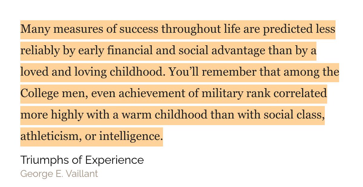 A concept I often think about is ‘invisilege’ - what are the invisible privileges someone may have, which you can’t see by looking at them. One of the biggest is a loving family. Longitudinal studies have backed up that it correlates more than social class.