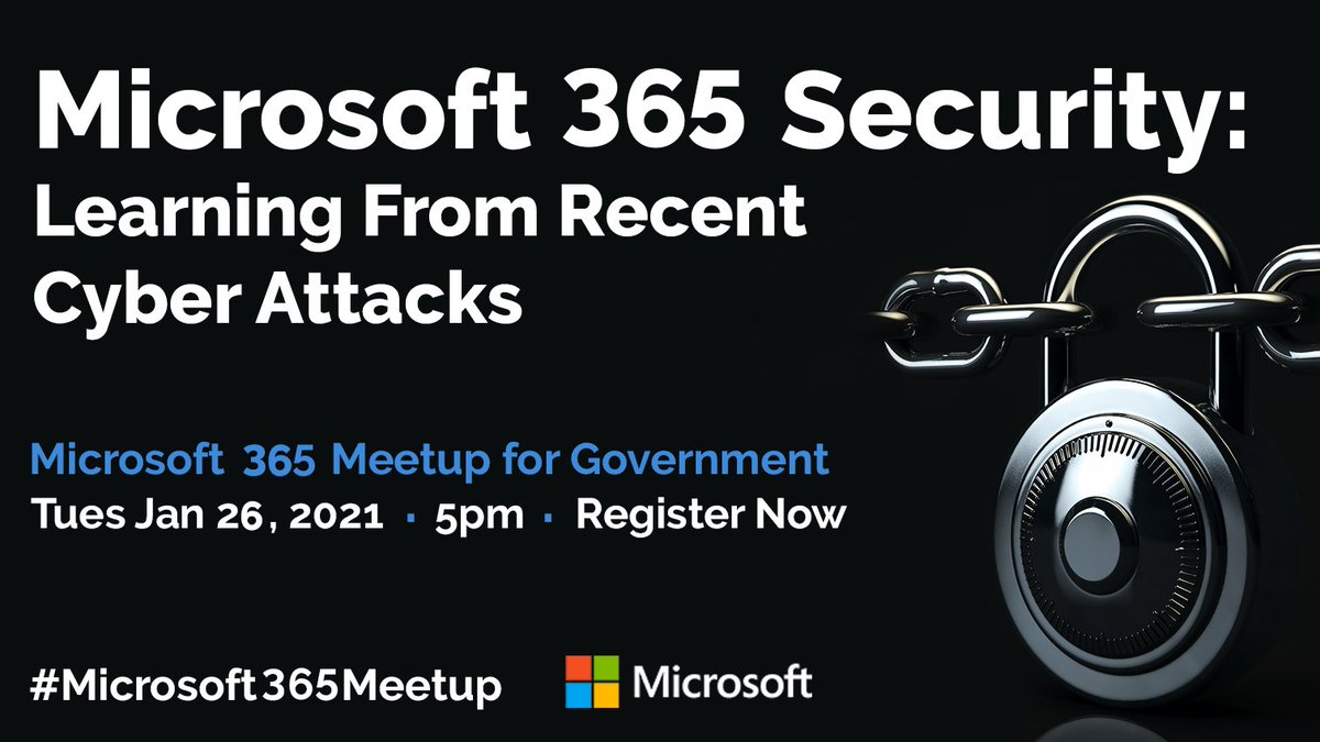 dotnick365's tweet photo. EVENT TONIGHT (1/26/21 @ 5pm). @MarkSimos and @SteveFaehl are delivering amazing session on lessons learned and security architecture best practices. You don't want to miss this! Join and sign-up to attend: https://t.co/C1gofITLto  #Microsoft365Meetup #MSFTAdvocate https://t.co/cTowA5O4nr