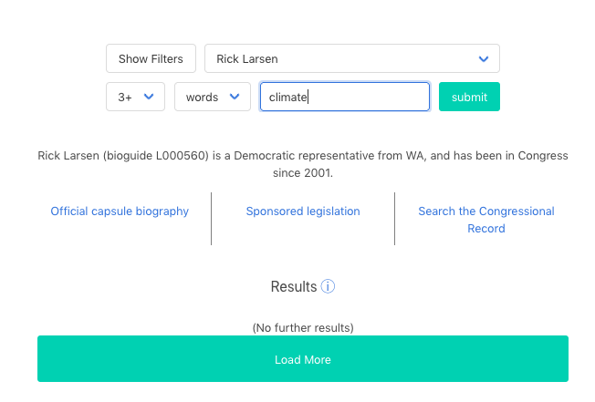 Climate change? Zilch.