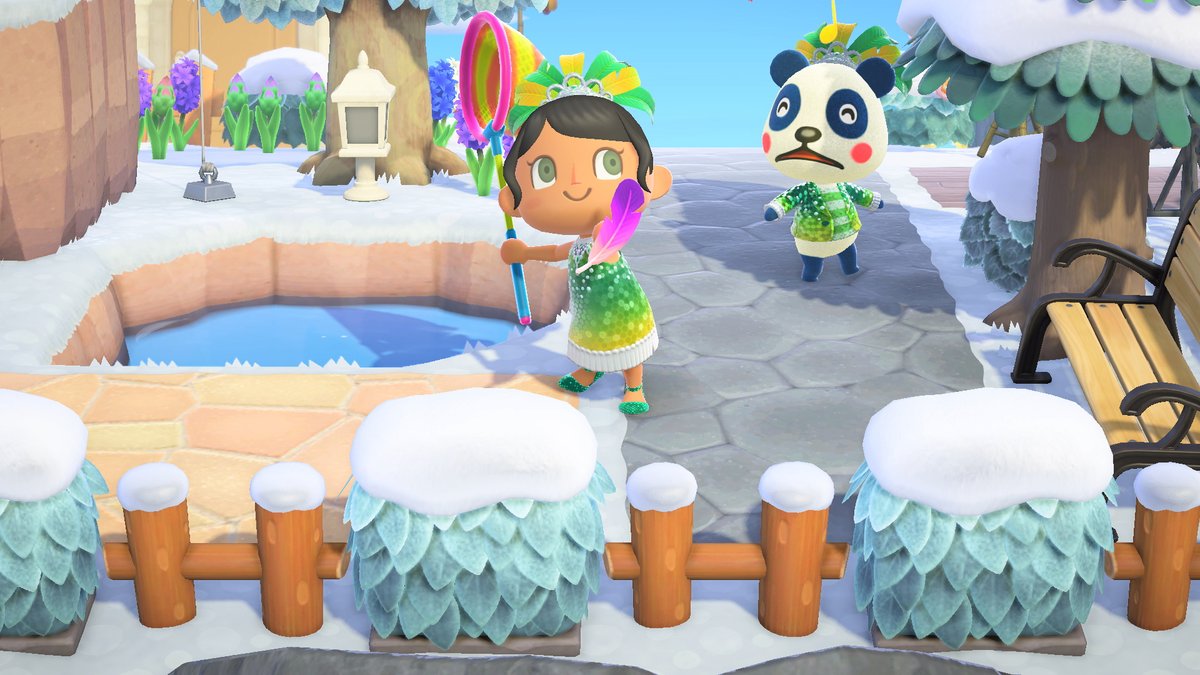 NintendoAmerica's tweet photo. When Festivale arrives on 2/15, colorful feathers will be floating on your island. Catch them with your net, give them to Pave, and he’ll perform a passionate dance! You’ll also want to keep an eye out for feathers with a rare color…

#AnimalCrossing
#ACNH https://t.co/PZp8NkwISk