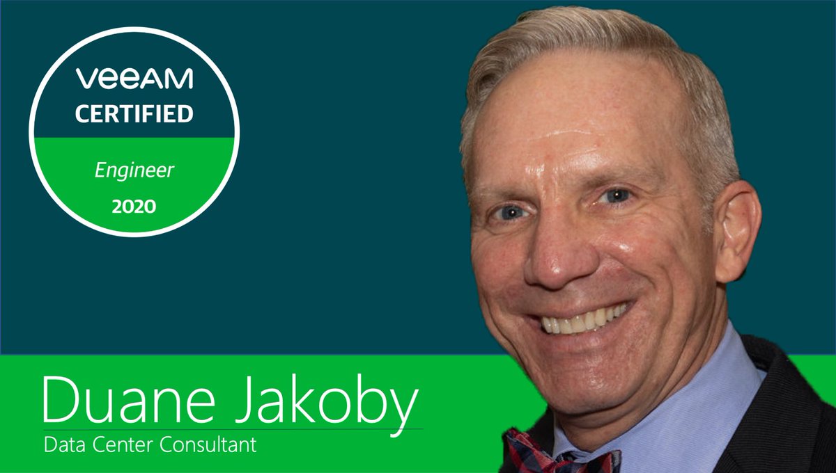 AccudataSystems's tweet photo. Join us in congratulating Duane Jakoby on achieving his @Veeam VMCE!

Holders of VMCE 2020 can not only backup an organization's data, but also prove that this data can be recovered whatever the circumstance. https://t.co/XTGDdB96qR