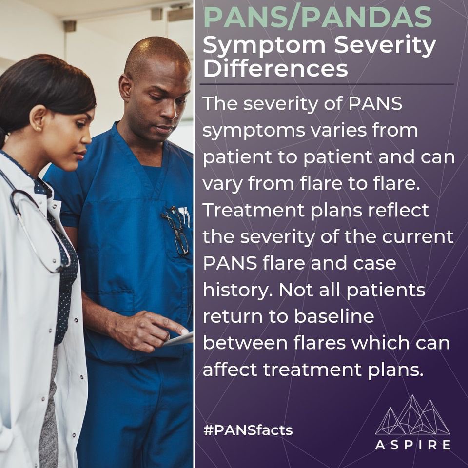 ASPIREpans's tweet photo. PANS PANDAS Symptom Severity Varies from patient to patient and flare to flare.

https://t.co/29lFbMubnx

#panspandas #pandaspans #ocd #anxiety #odd #adhd #agression #developmentalregression #separationanxiety https://t.co/kBABpXWtsD