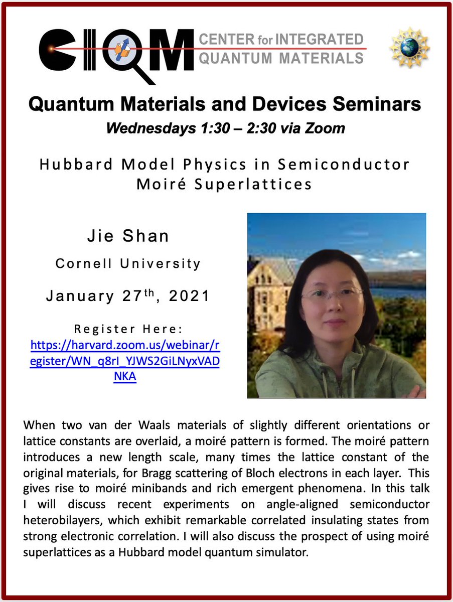 Ciqm_stc's tweet photo. Dear #CIQM Community,
This is a friendly reminder that the first QMD #Seminar Series talk of this year will take place Tomorrow, January 27th from 1:30pm-2:30pm ET via Zoom. If you have not yet done so, please register here: https://t.co/cMSa2pcZvm #SciComm https://t.co/lTAWSdguYT