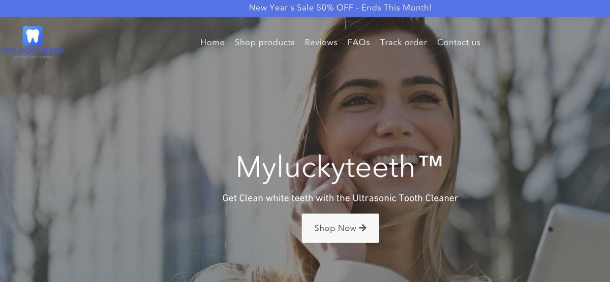 So I look it up and find his website  https://myluckyteeth.com/ . I check it out, and you know what, if it's his first ecommerce website it looks pretty decent, not the best, but I've seen worse and it does the job.