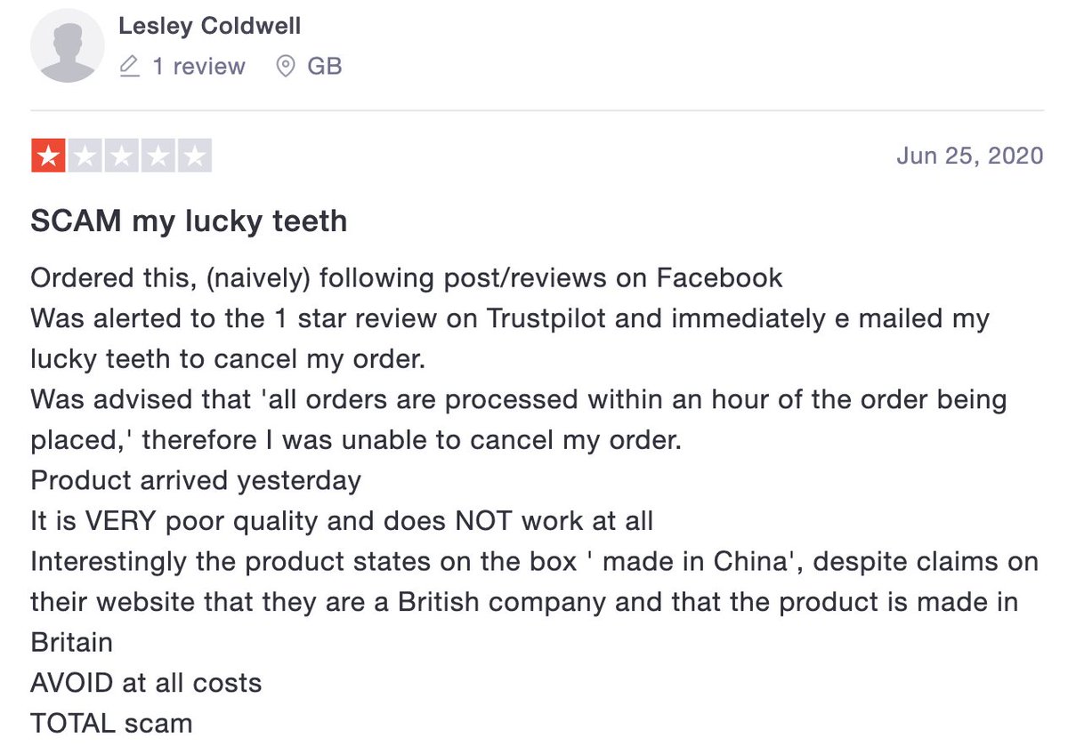 Most reviews on TrustPilot are not so favourable though.But you know what, there are always *teething* problems when you set up an ecom bizOne says he is selling the product for 4 times the price on Amazon, I admire his entrepreneurial spirit. https://www.trustpilot.com/review/myluckyteeth.com