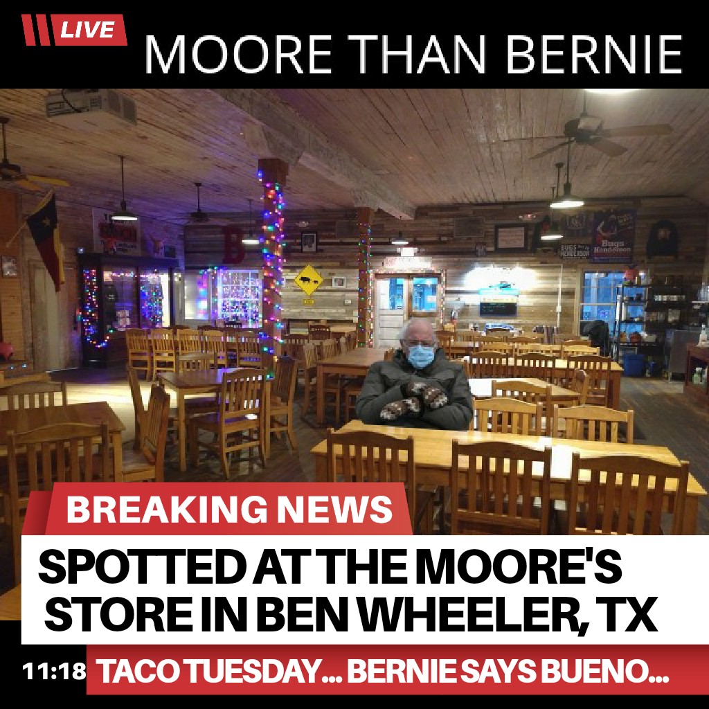 MooresStoreBWTX's tweet photo. #BernieSanders #berniesaysbueno #mooresstore #tacotuesday https://t.co/Fo2xMNHGVs