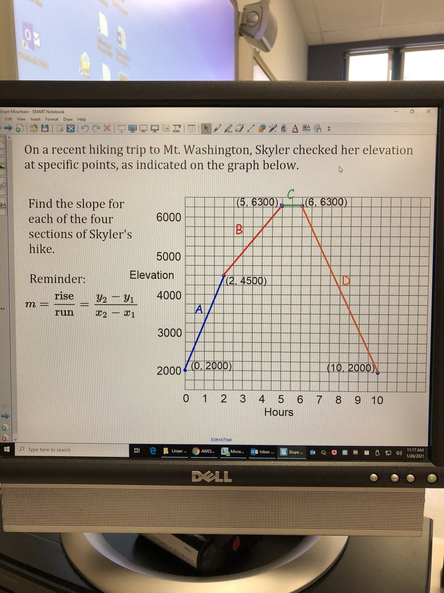 Students set themselves up for success by showing their substitutions into the slope formula for their non kill-n-drill activities. #iteachmath