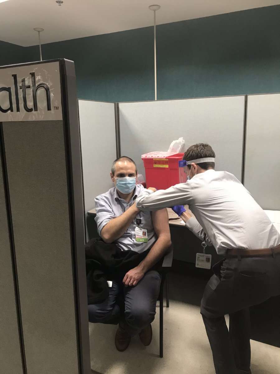 Dr. DelBello and Dr. Patino getting their second dose and doing their part to #crushcovid