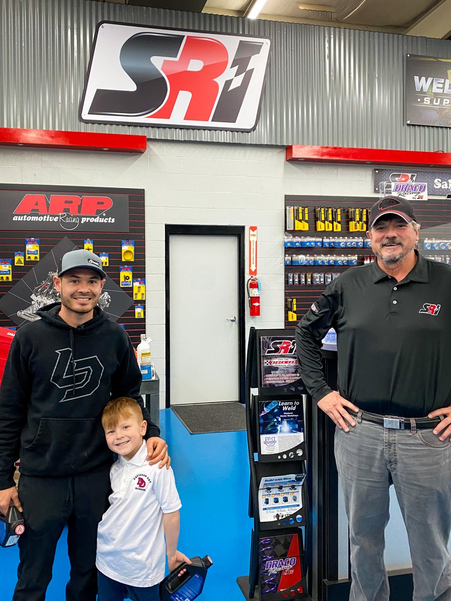 SRIPerformance's tweet photo. @KyleLarsonRacin and Owen Larson stopped by after a winning weekend to shop and meet with owner Greg Fornelli.  He also picked up some @MaximaOils while here😎 

No better time than the present to prepare for the 2021 racing season 😁 

#sriperformance #teamsri #kylelarsonracing https://t.co/52jFf7Rbx9