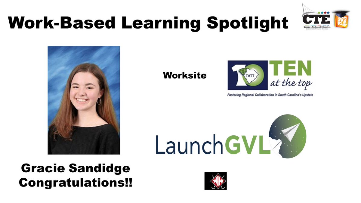 WadeHampton_HS's tweet photo. Sandy Abdelnabi & Gracie Sandidge will be interns the LaunchGVL internship program this spring for Ten at the Top!
Sandy & Gracie did a wonderful job on their interviews and are excited to begin their work-based learning experience.
#LeadingLikeGenerals
#LearningLikeGenerals https://t.co/nJCHRi1NhM