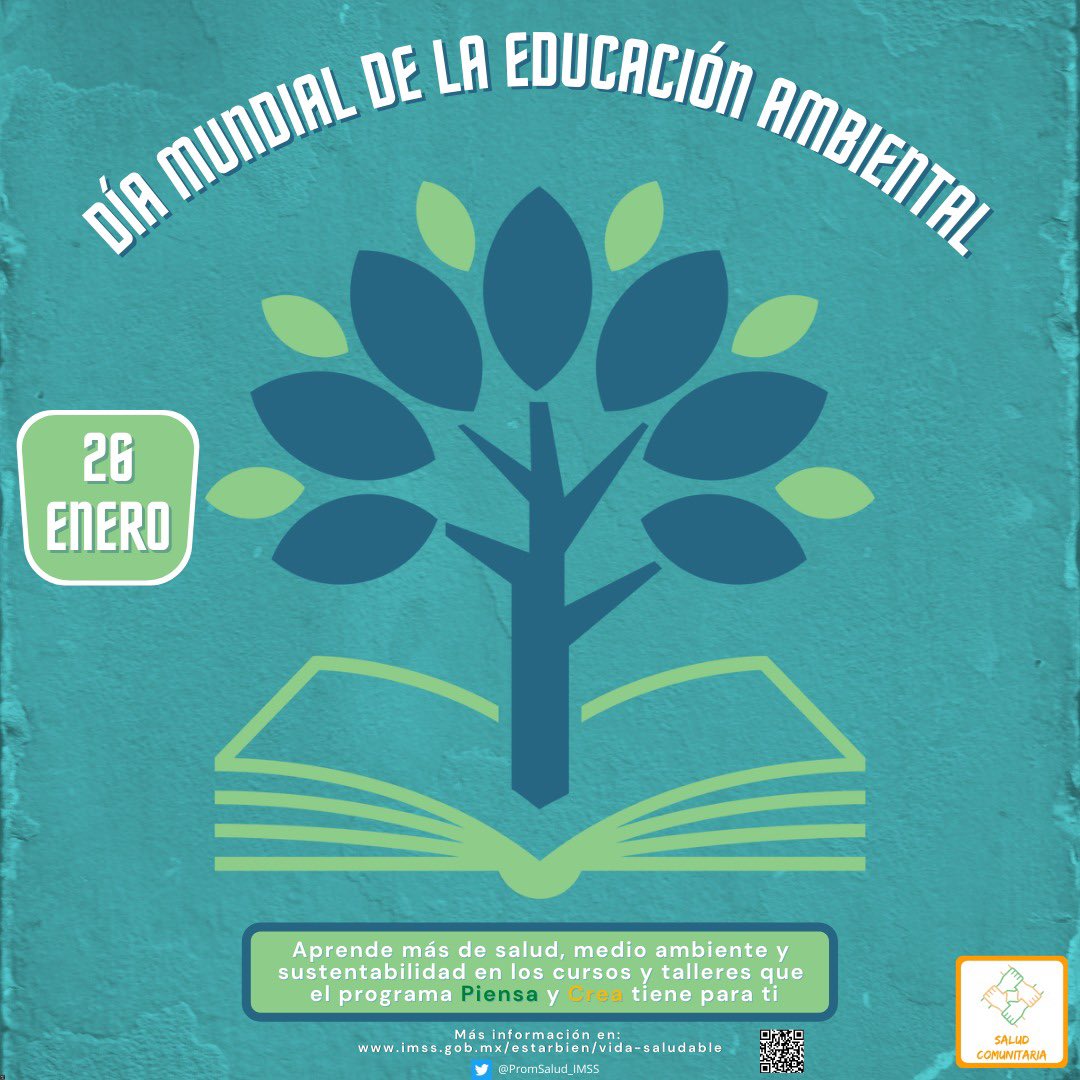 PromSalud_IMSS's tweet photo. Desde el IMSS buscamos sensibilizar a las personas respecto a la  conservación del planeta. 

La #EducaciónAmbiental📚🌿es cuestión de todas/os 👱🏼‍♂️👩🏻🧔🏽👩🏻‍🦳 y es una gran herramienta🔧que nos permite construir un mejor mundo 🌎✨. https://t.co/ralfc2qBCl