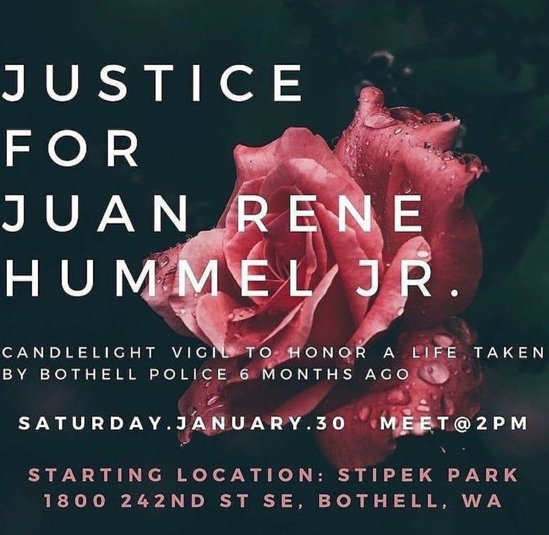 whisper_web's tweet photo. #Seattle / #Bothell Saturday Jan. 30th, 2PM @ Stipek Park with a candle lit vigil. Get #Justice for Juan Rene Hummel Jr.
Show up WA! We need our community now more than ever!
#JuanHummelJr #WA #News #DAbestEvents #Vigil #Love https://t.co/w8oKU5fETp
