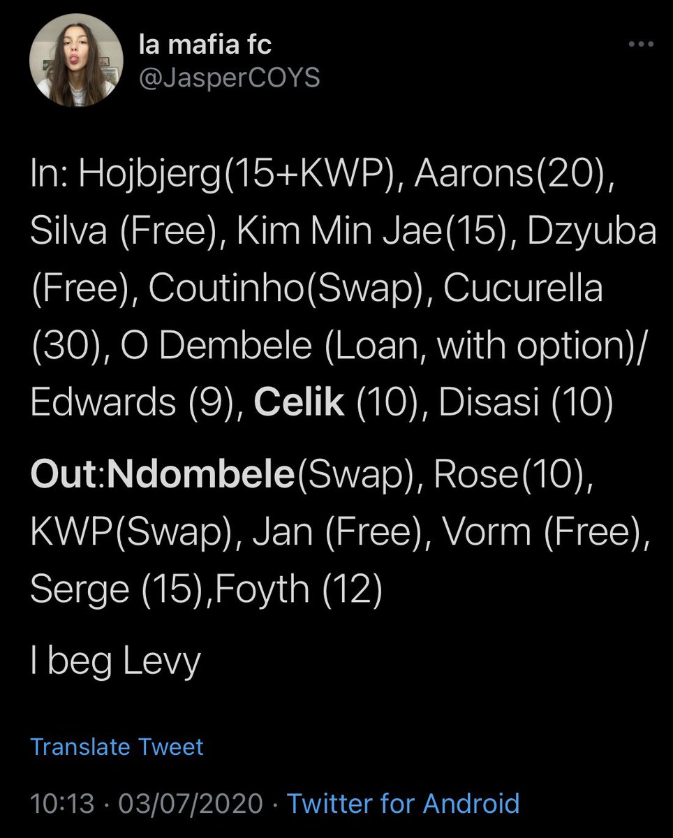 At this point, it’s basically FIFA Manager Mode @angleethfc  @JasperCOYS  @C_O_Y_SShame on you.