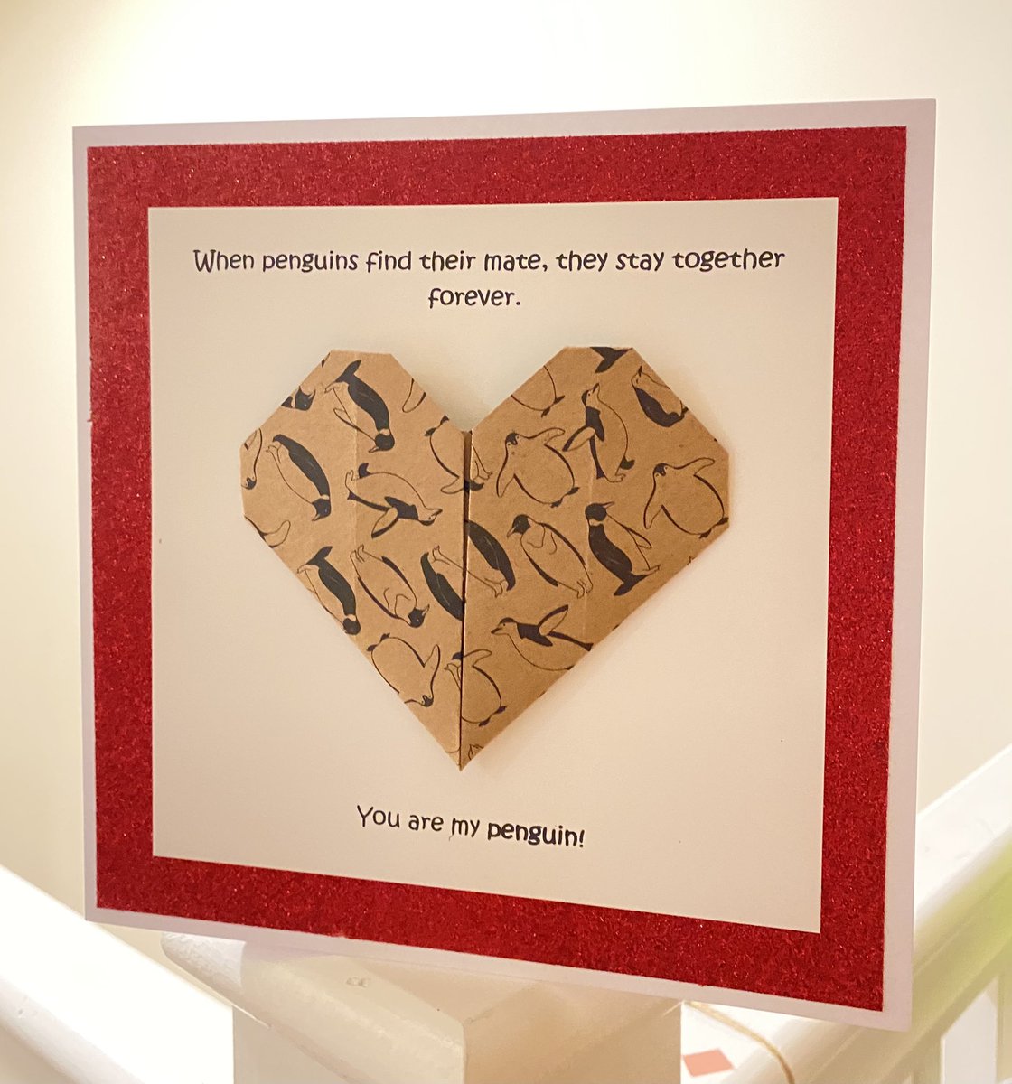 elmwood_crafts's tweet photo. Penguins, animal fact, sweet sentiment and glitter! What more could you need to send your Valentine’s wishes? 🐧💖 #handmade #cards #valentines #cute #smallbusiness #supportlocalmk #crafts #love #animalfacts https://t.co/1aP7psD9EZ