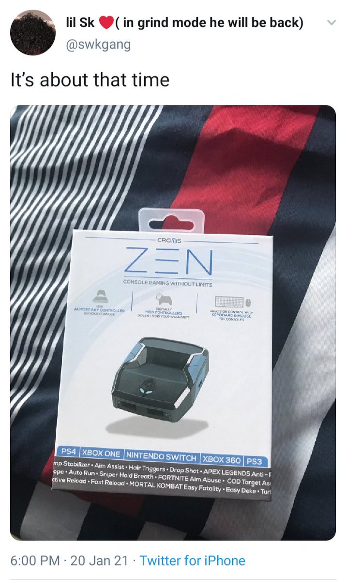taemoney434's tweet photo. Niggas out here modding like it's the cool thing to do 😂😂😂 lame shit..the fact that @GameStop sells this is ridiculous

 #CronusZen #ZenMod #ZenPack https://t.co/uLpWpakXqY