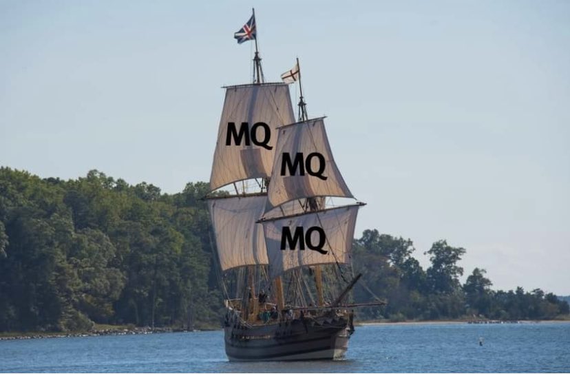The_MQ's tweet photo. TONIGHT, PIRATES HAVE TAKEN OVER THE MQ ZOOM!!!! Staffers please come to our zoom at 6pm to protect us from horrible pirates itching to steal our golden humor! https://t.co/ZlefxMEHi7