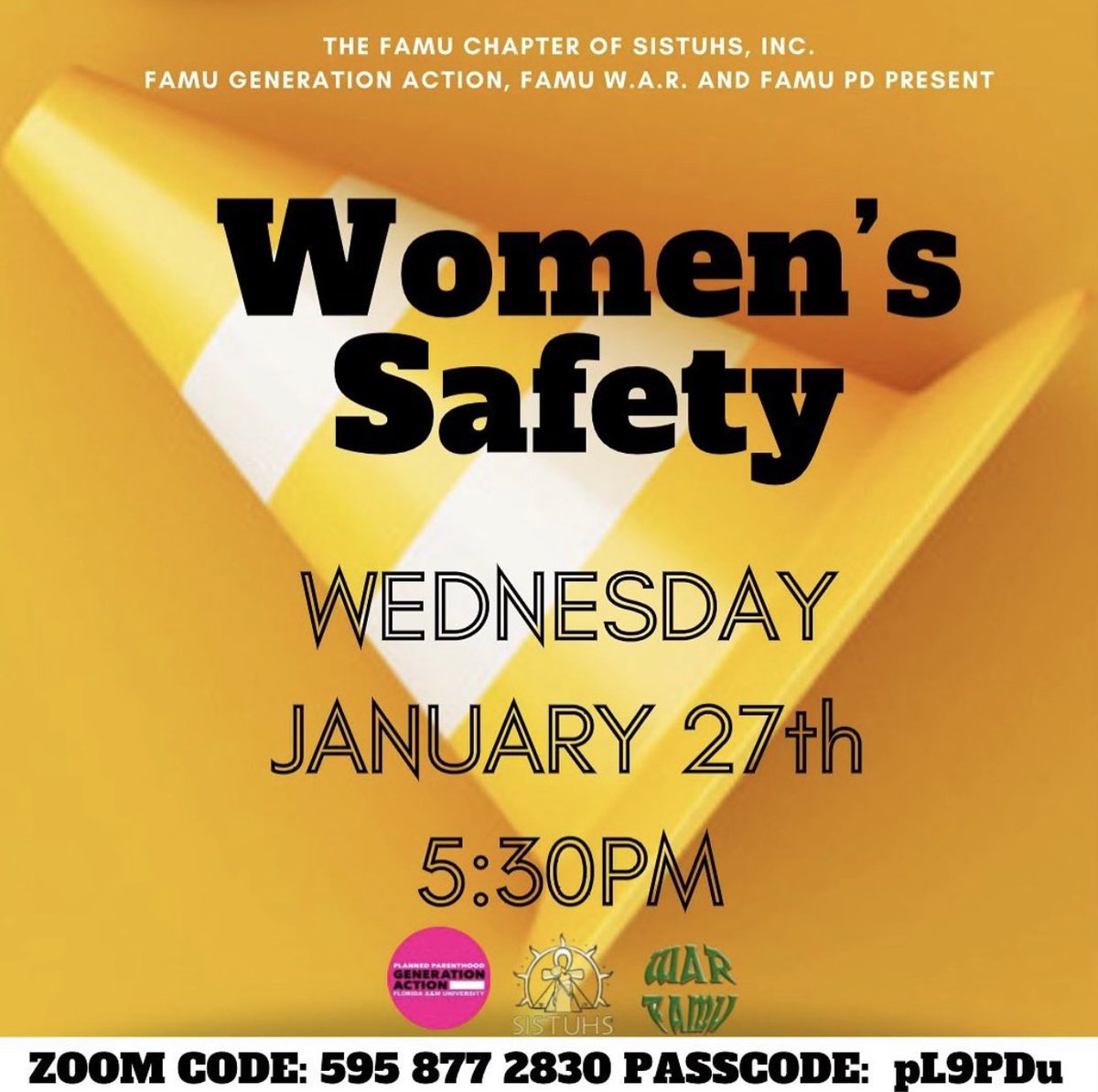 Ferrgaliciousss's tweet photo. Amazing things happen when we as a community protect our women! 👸🏾Join @FAMU_SISTUHS @FAMUGenAction, and  @famu_warriors as we talk about the best ways to stay safe as a woman. FAMU PD will be sharing some safety tips as well!👮🏾 

EVERYONE is encouraged to attend ‼️ https://t.co/rBIPGpBvWw