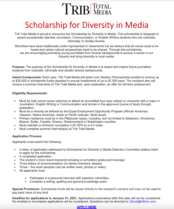 MBKPittsburgh's tweet photo. Local folks - please consider sharing this exciting scholarship opportunity with your networks and anyone you think may be interested. We want to make sure folks get connected to the resources before the deadline!

Get more details here: https://t.co/smv5HAor1g

h/t @VibrantBurgh https://t.co/vS9KtUGkFx