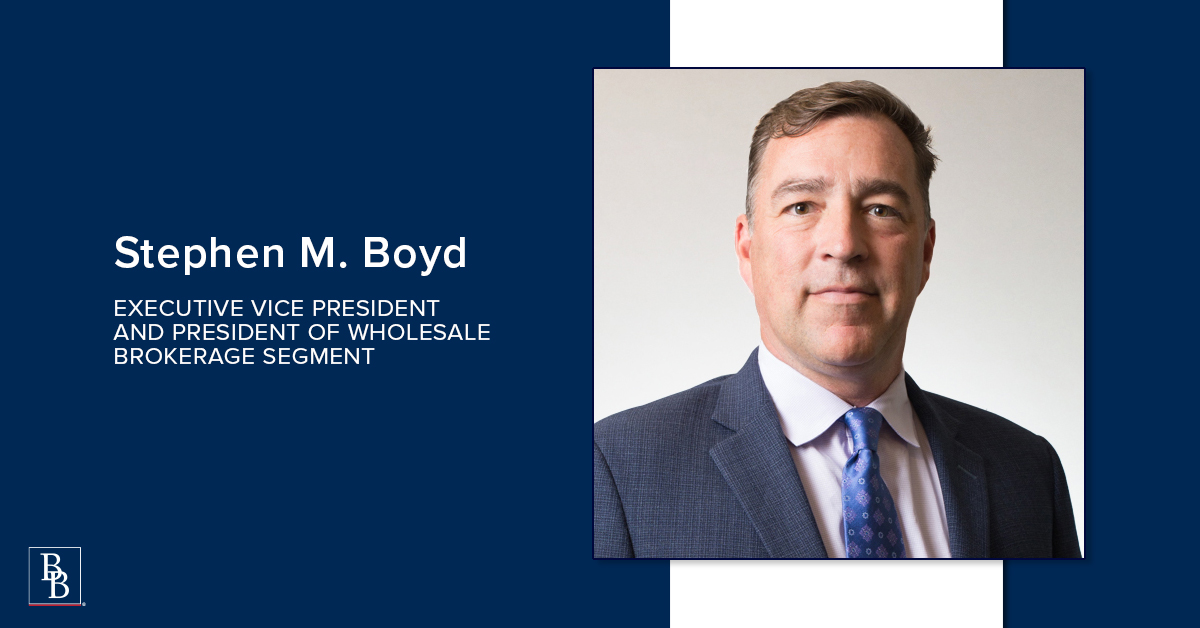 brownbrowninc's tweet photo. We are proud to announce the promotion of Steve Boyd to the position of Executive Vice President and President of the Company's Wholesale Brokerage Segment. Click to read the full news release - https://t.co/qoB9A2yqbV #BBThePowerOfWE https://t.co/nasfpl04Sa