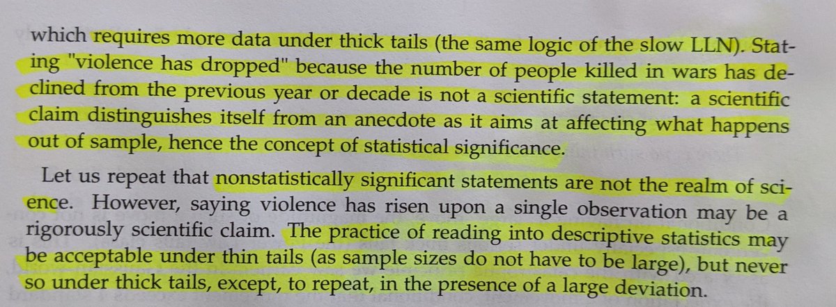 "Stating 'violence has dropped' because the number of people killed in wars has declined from the previous year or decade is not a scientific statement"