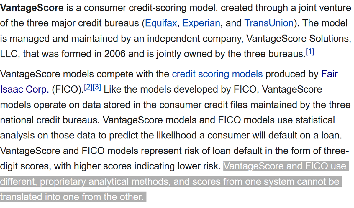Credit Karma uses VantageScore 3.0 (4.0 is latest), other places uses FICO 8. All are algorithms for calculating a number to tell you your credit is poor/fair/good/excellent. They update them when it benefits them. The algorithms are proprietary, you can't see how they work.