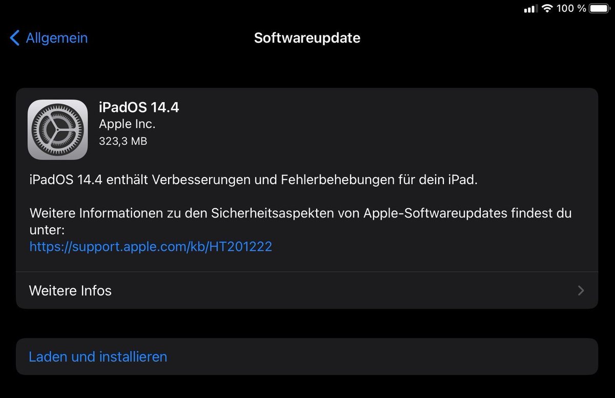 macinplay's tweet photo. Auch für das iPad steht ein Update bereit: iPadOS 14.4.
#update #iPad https://t.co/M53YVETRnp