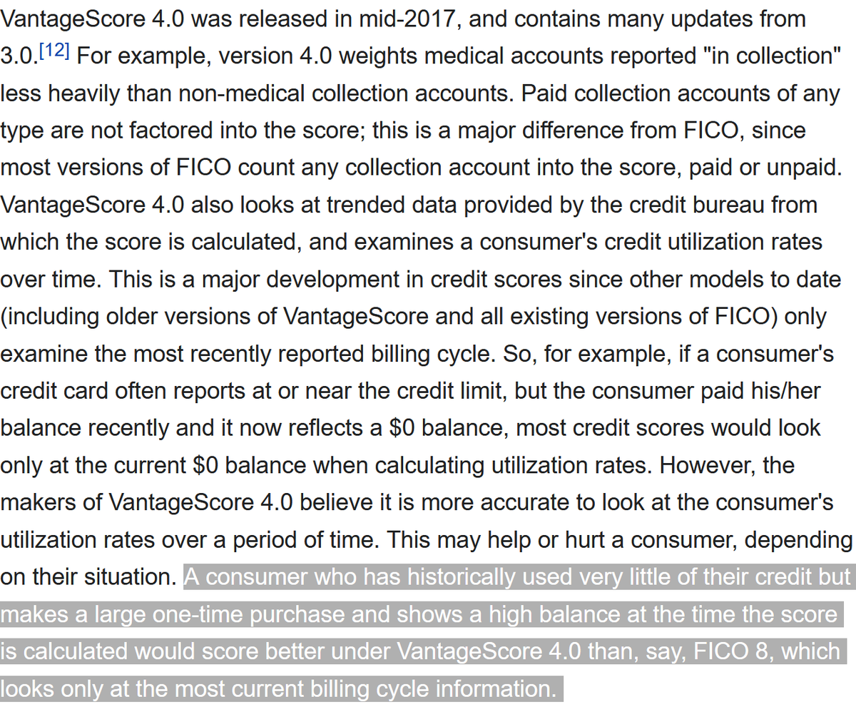 Credit Karma uses VantageScore 3.0 (4.0 is latest), other places uses FICO 8. All are algorithms for calculating a number to tell you your credit is poor/fair/good/excellent. They update them when it benefits them. The algorithms are proprietary, you can't see how they work.