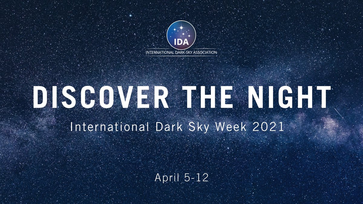 IDADarkSky's tweet photo. International Dark Sky Week 2021 is fast approaching! This year, we are inviting everyone to discover the night during the week of April 5-12.

Learn more and sign up to receive updates here: https://t.co/Bvy1hXz5bV https://t.co/jOQcPLhX19