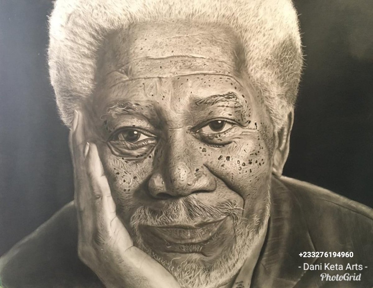 ArtKeta's tweet photo. Final shot of my charcoal drawing of Morgan Freeman.
I really thank God for guiding me through this of drawing.
Thanks for always showing me support. I'm really grateful ๐
._.#charcoal #hyperrealism #hyperrealisticart #of #MorganFreeman #by #Dani #In_ #africa #accraghana. https://t.co/JYhaiF51l6