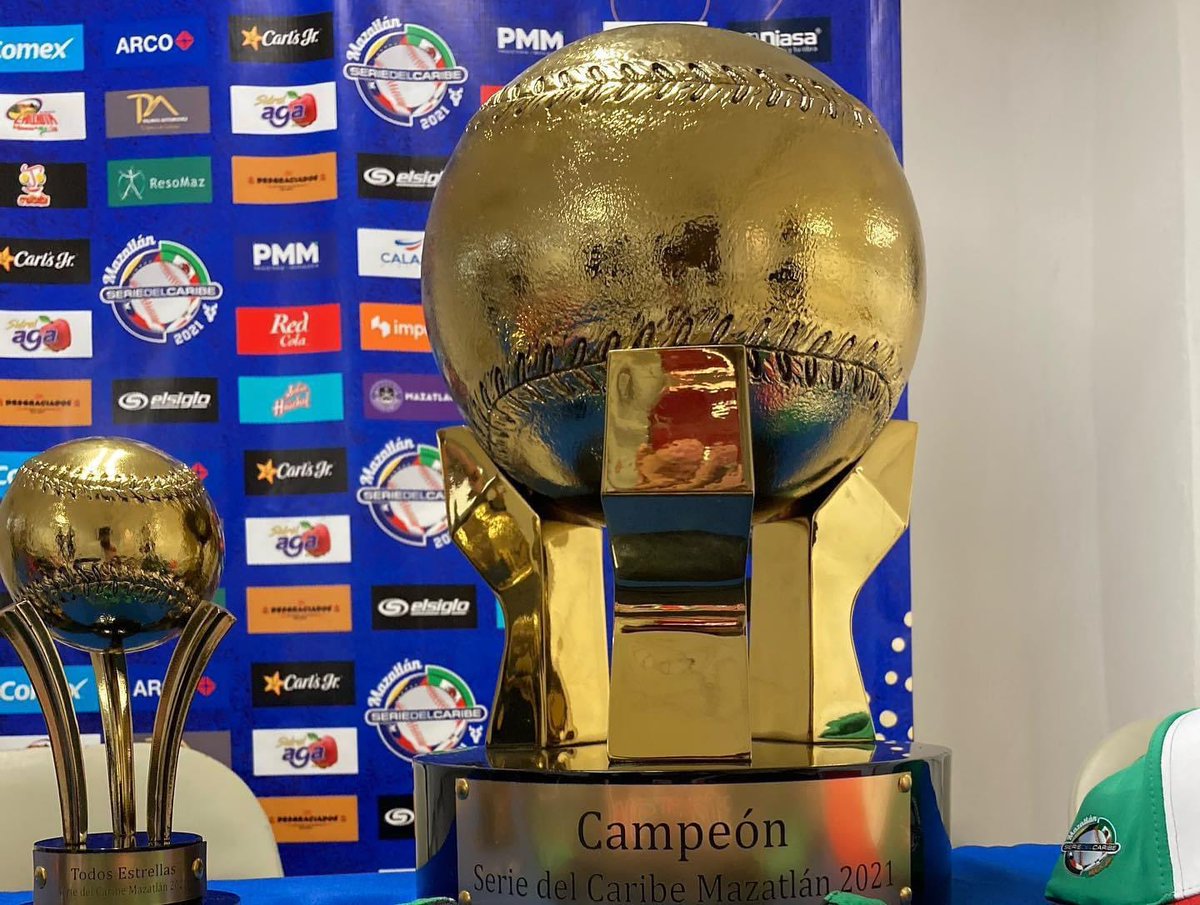 Revelan el trofeo de campeón para esta Serie del Caribe a festejarse en Mazatlán 🌴🏆 ¿Que país representante se lo va a llevar ? 🇲🇽🇩🇴🇵🇷🇻🇪🇵🇦🇨🇴 #beisbol #caribe #seriedelcaribe #mazatlan #mexico #dominicana #puertorico #venezuela #panama #colombia #pelotade3