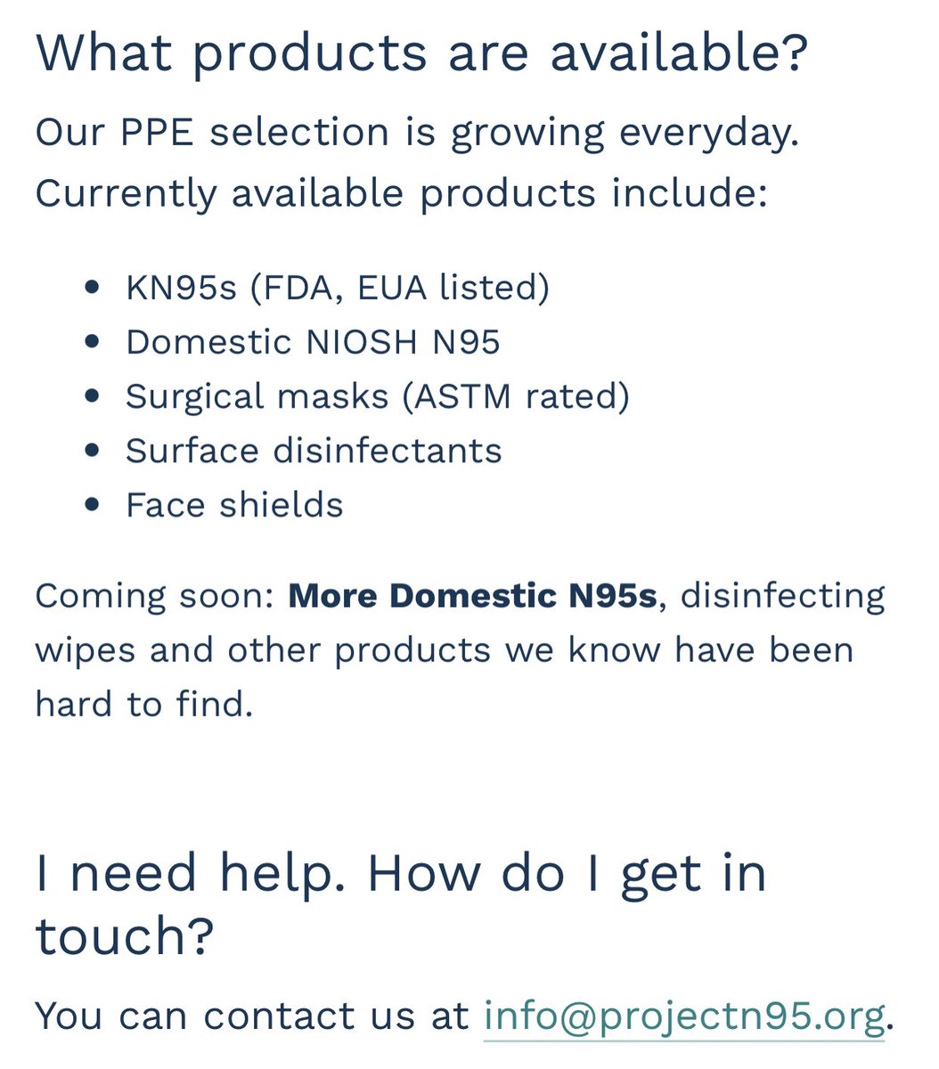 21)  @projectn95 also fulfills N95 grade masks for both public and healthcare providers. Their email is listed below. I receive zero commissions and not been paid in any way for this post.  @projectn95 is simply one of the best nonprofits.  https://www.projectn95.org/ppe-for-public 