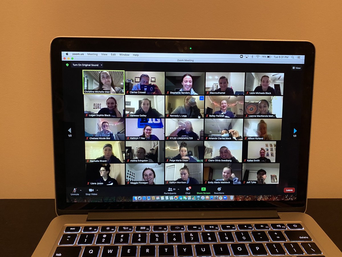 coach_crowell's tweet photo. A Good Day of Training, and A Great Zoom Call with Our Squad, Starting Off with some Birthday Love for Our Stater @LiliaCrouthamel!!🥳 @PennStateSB #Pillars #Values #Standards #Kaizen✌️#EliteBehavior #WeAre #2021Journey🥎 https://t.co/aKzEf8nbrU