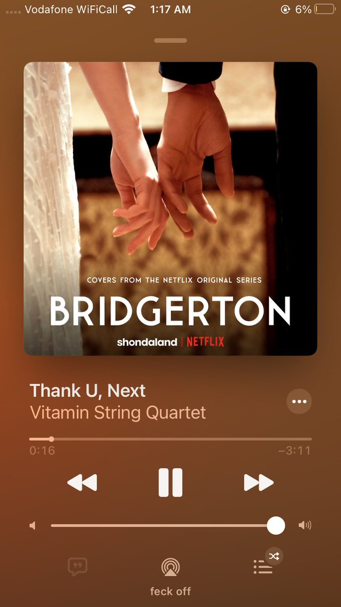 DangerousNun's tweet photo. Here me out: Ariana sings Thank U Next and Billie sing Bad Guy but the @bridgerton  versions. I’ll cry https://t.co/7KBIMFADgn