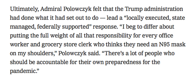 12/ "Admiral Polowczyk felt that the Trump administration had done what it had set out to do"Here we are pushing for  #BetterMasks - need to make sure that those who are in charge believe it's their responsibility to get those to the public. That wasn't the case before.