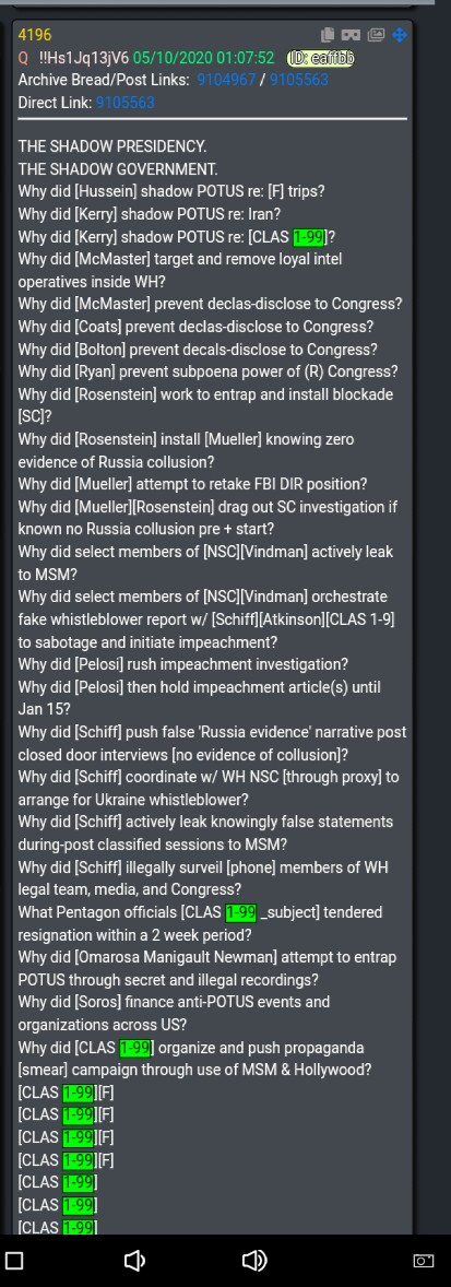 ...sure was. A lot of drops mentioned "1-99," but I want to focus on these three.READ THEM CAREFULLY. Are the 99 Senators the "CLAS 1-99" our friend talks about here? I think it's possible.17/