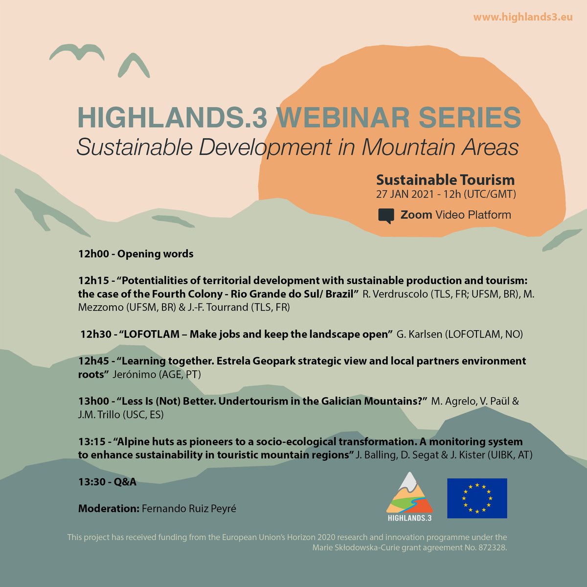 Highlands 3 Tomorrow Wednesday January 27th 21 At 12 00 Utc Gmt Highlands 3 Webinar On Sustainable Tourism Regitration Required At T Co Gwiwejb6lj More Info Under T Co Jqsabptqsl Mountainmatters Mscarise