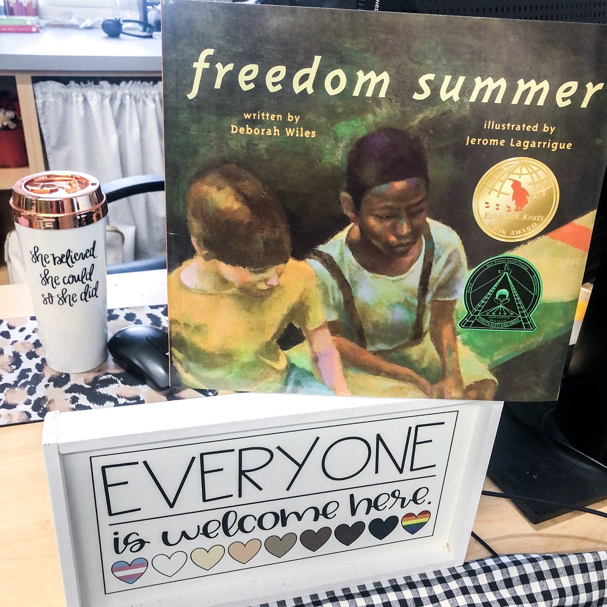 “It’s like your sign says! He welcomes everyone no matter what they look like. It’s about what’s on the inside.”

Safe to say my students loved Freedom Summer as much as I do! #readaloud