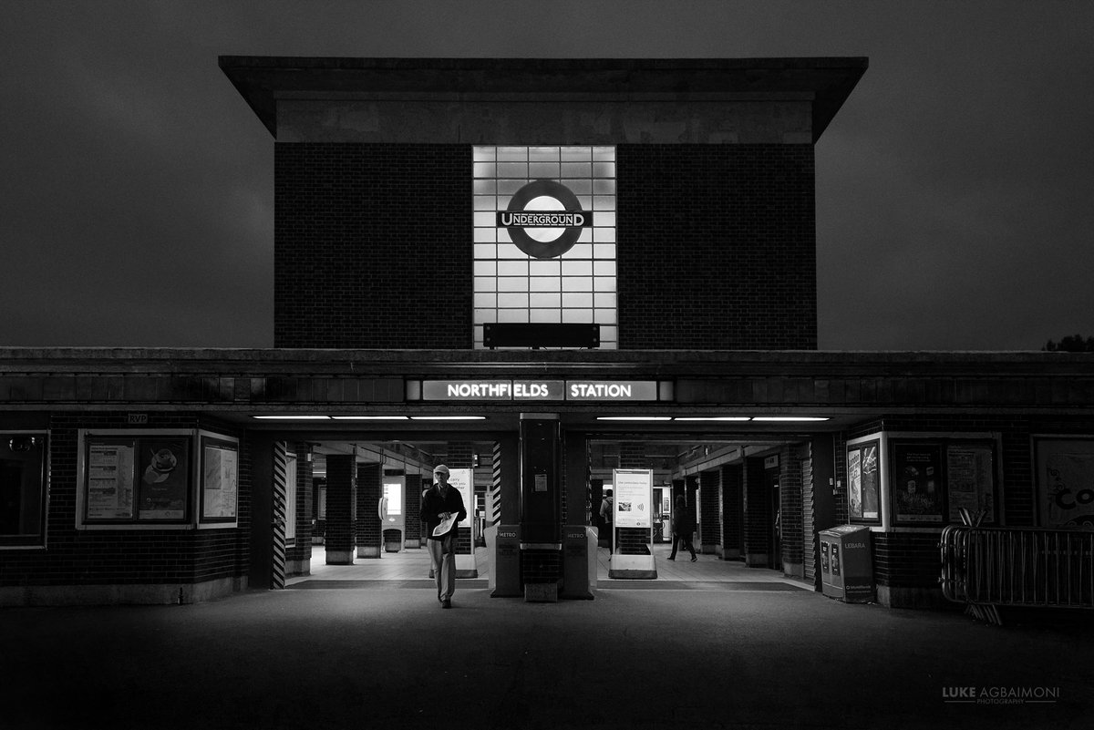 BLACK & WHITEPHOTO /4NORTHFIELDSNight shot of the exterior of Northfields Underground station. Lovely architecture here #blackandwhite  #architecture  #tfl  http://instagram.com/tubemapper&nbsp;Photography thread showcasing my favourite monochrome images on the London Underground