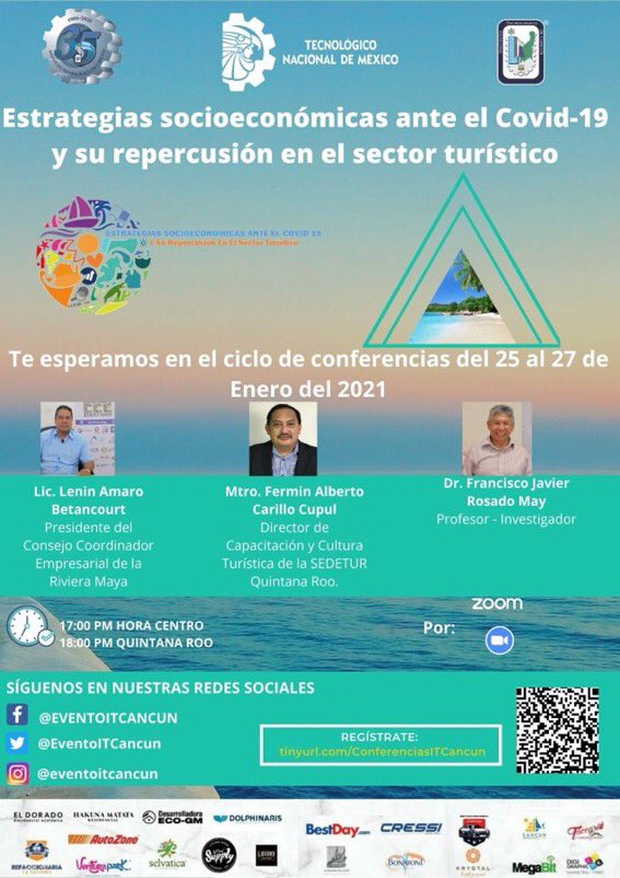 JoseLuisBB19's tweet photo. Hoy Día 2 de 3 del ciclo de conferencias por parte de @EventoITCancun y @TecNM_Cancun 
No olvides estar 10 min antes para asegurar tu lugar y no perderte nada de los temas #Covid_19  punto de las 6:00pm hora Cancun Qroo 
@Enriqueyam_ 
@TheAlanAlexis 
@omaralpuche 
@Omar41565489 https://t.co/eFMQ5xDeyZ