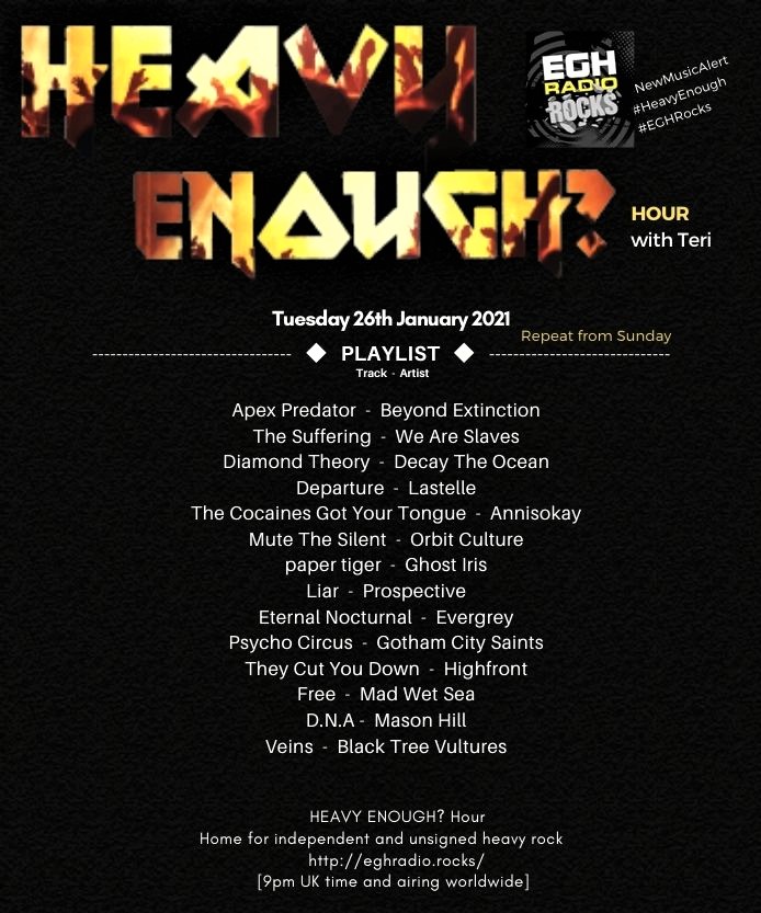 MusicMattersTee's tweet photo. #TuneIn to #HeavyEnough?Hour @EGHRocks #radio now!
⇒https://t.co/aQGYmXtSH9
#NowPlaying awesome new music from
@prospectiveband
@EVERGREYSWEDEN
@GCSaints
@HIGHFRONT1
@MadWetSea
@MasonHillBand
@BTVultures
#NewMusicAlert #meatl #heavyrock
Info: https://t.co/44EeW6vIFp https://t.co/v5iaSBlJuo