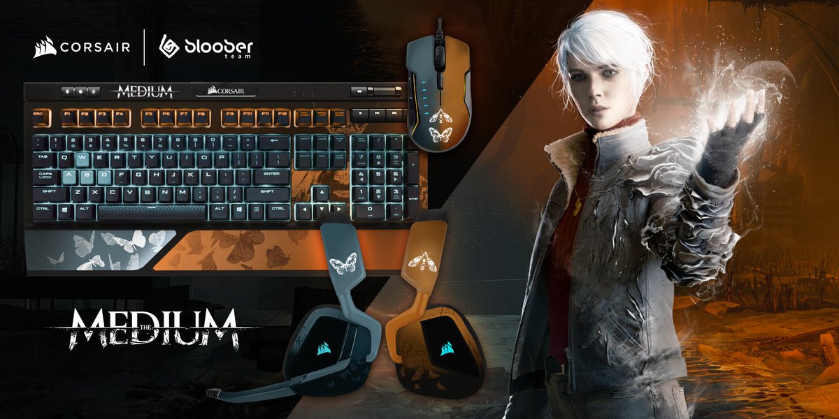 CORSAIR's tweet photo. We're celebrating the Jan 28 release of @TheMediumGame! 

The latest @BlooberTeam game features reactive iCUE RGB lighting integration!

Win a one-of-a-kind custom set of peripherals and a copy of the game by entering our sweepstakes below!

[🇺🇸-only] 👉https://t.co/4dqNlT85fN https://t.co/lyReZQq3Fr