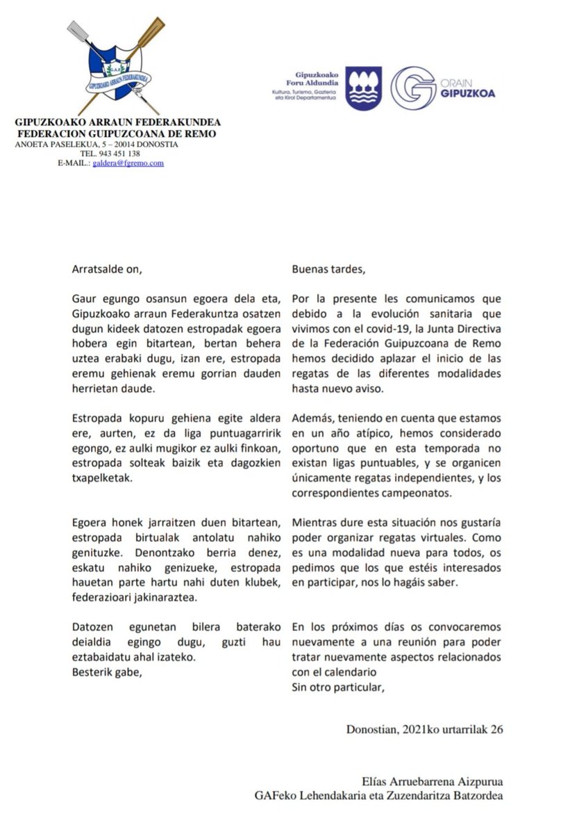 Gipuzkoako Arraun Federakundea tweet media