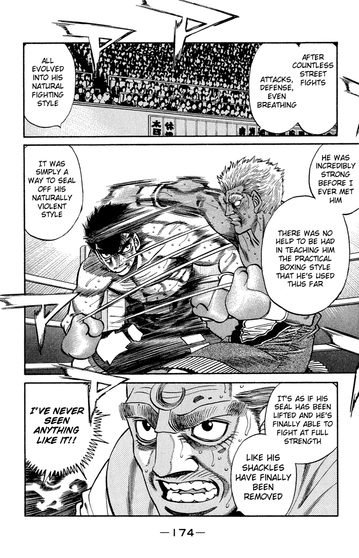 Because of the expectations that everyone placed on him, because of what boxing means to him, and because of the effort Taka put in, he is able to easily use the practical boxing style and his natural style to best fight.